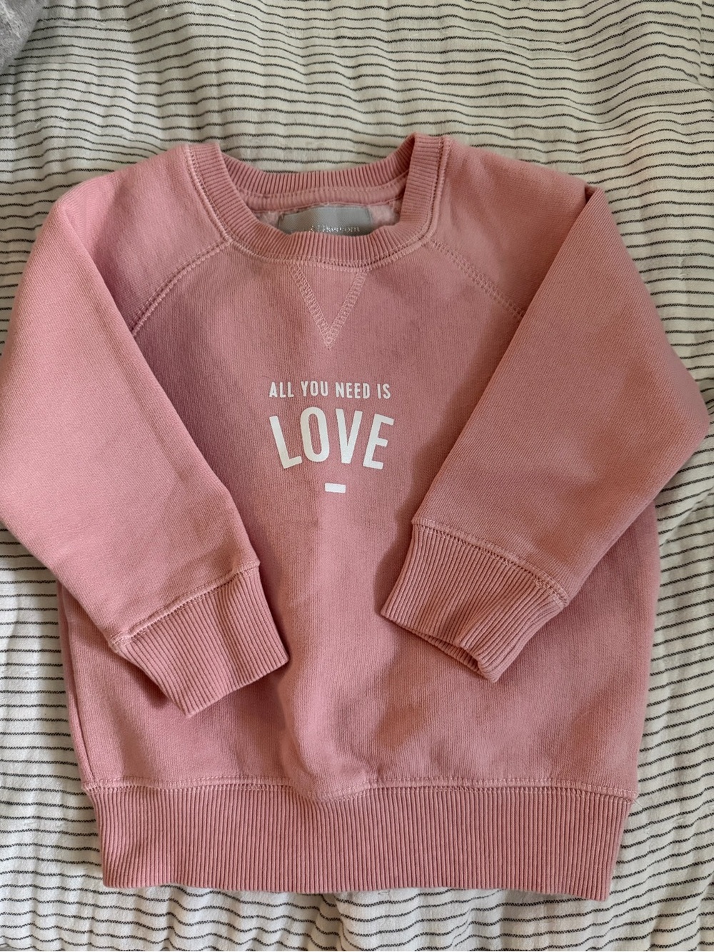 Baby Pink "All You Need Is Love" Crewneck Sweatshirt - Size 12mos